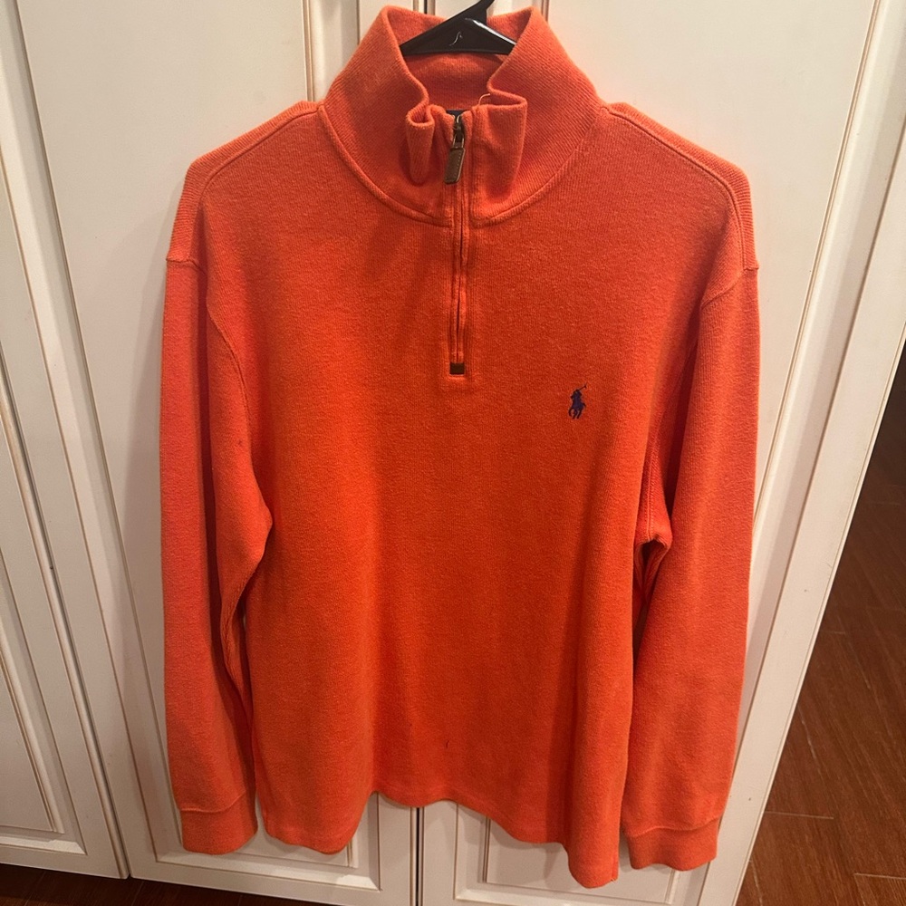 Polo Ralph Lauren Orange Quarter Zip Sweater Men’s M